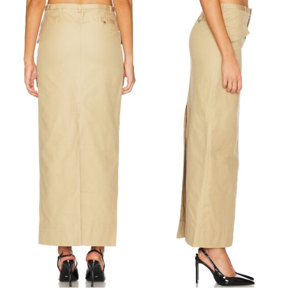 LPA Revolve Clara Maxi Skirt in Army Green Small - Picture 2 of 15